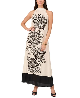 Vince Camuto Women's Floral Tie-Back Maxi Dress