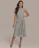 Donna Karan New York Women's Sleeveless Side-Tie Jersey Midi Dress