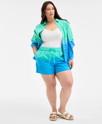 On 34th Trendy Plus Ombre Drawstring Shorts, Exclusively at Macy's