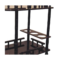 Rolling Bar Cart – Mobile Beverage Serving Cart with Shelves and Storage for Home or Kitchen