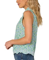 Democracy Women's Floral-Print Embroidered Top
