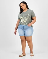 Rebellious One Trendy Plus Graphic Print Butterfly T-Shirt
