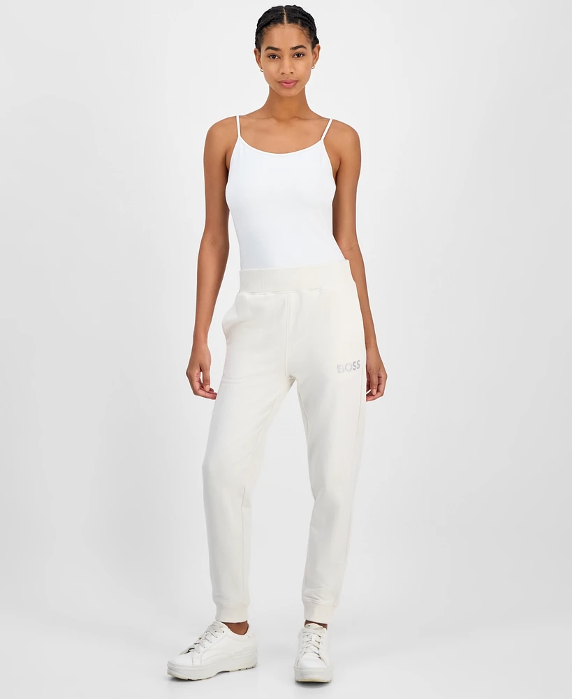 Boss Orange Women's Logo Ribbed-Trim Relaxed Sweatpants