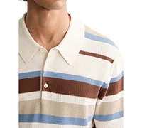Scotch & Soda Men's Short Sleeve Knit Striped Polo Shirt