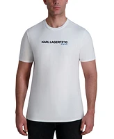 Karl Lagerfeld Paris Men's Short Sleeve Upside Down Logo Crewneck T-Shirt