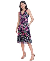 Jessica Howard Women's Floral-Embroidered Fit & Flare Dress