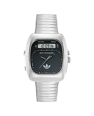 adidas Unisex Analog Silver-Tone Stainless Steel Watch, 37mm