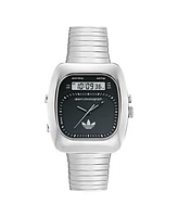 adidas Unisex Analog Silver-Tone Stainless Steel Watch, 37mm