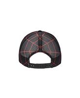 Marvel Men's Spider-Man Into The Spider-Verse Miles Morales Spidey Sense Adult Black Trucker Hat