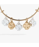 Puffy Clover Multi Charm Bangle Bracelet