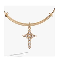 Pearl Basics Accents Cross Bangle Bracelet