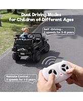 Funtok 12V 7AH 2-Seater Ride-On Car for Kids with Remote Control, Electric Truck with Music, Led Lights & Safety Features