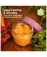 KeaBabies 12pk Prep Baby Food Storage Containers, 4 oz Leak-Proof, Bpa Free Glass Jars for Feeding