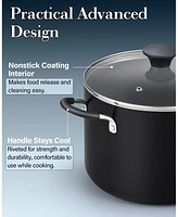 Cook N Home Professional 8-qt Nonstick Deep Cooking Pot Canning Cookware Stockpot with Glass Lid, Black