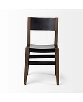 Metal and Wood Open Back Dining Chair for Industrial Style Seating