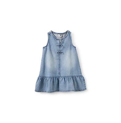Cotton On Little Girls Little/Big Betty Bow Sleeveless Denim Dress