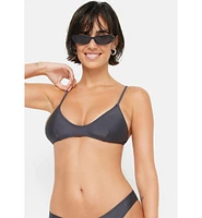 Lscn by Lascana Women's Shimmer Scoop Neck Bikini Swimsuit Top