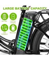 350W Adult Electric Bike with Removable Battery, 26" Wheels, Carbon Steel Frame, 3 Ride Modes & Led Headlights