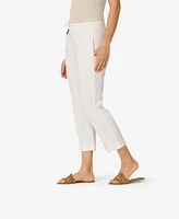 Cable & Gauge Women's Linen Blend Straight Leg Pant