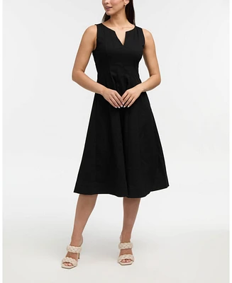 Ellen Tracy Women's Sleeveless Paneled Midi Dress