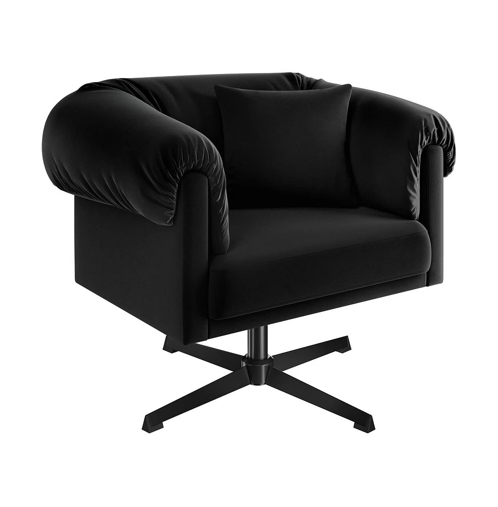 Yaheetech Modern Swivel Velvet Upholstered Armchair