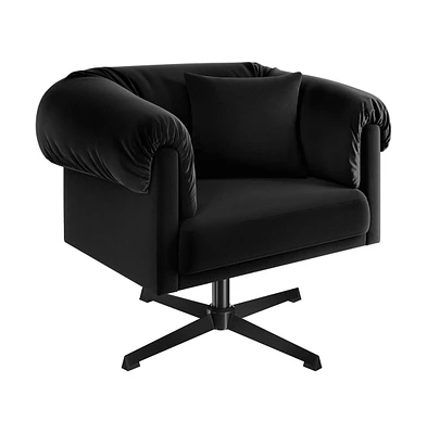 Yaheetech Modern Swivel Velvet Upholstered Armchair