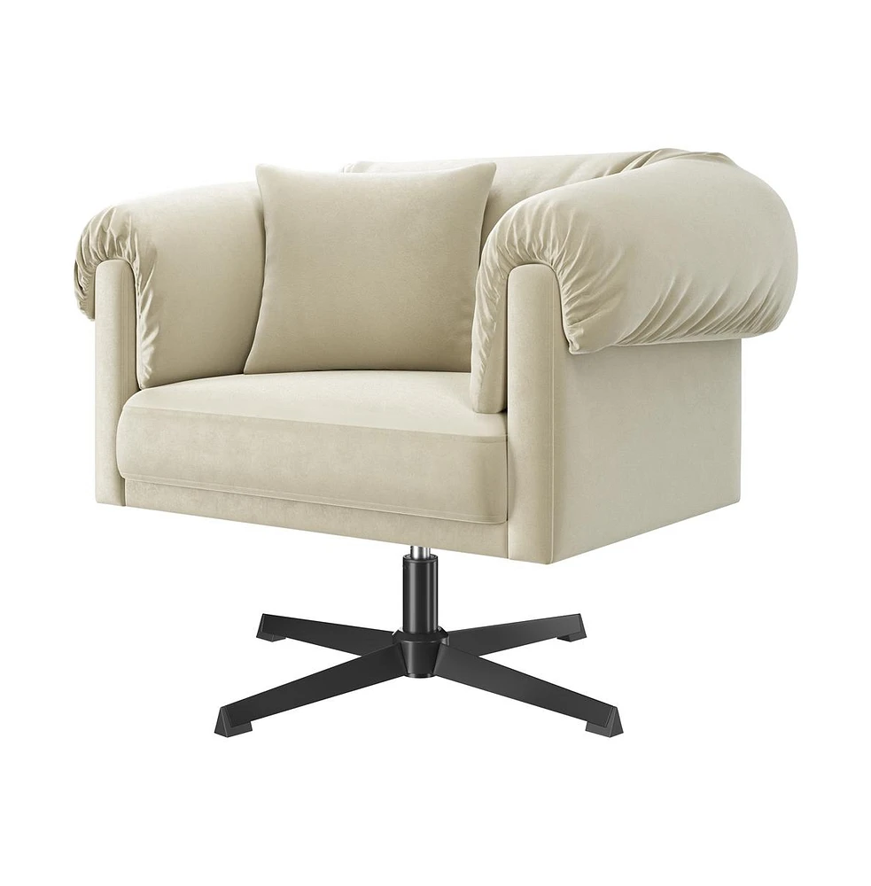 Yaheetech Modern Swivel Velvet Upholstered Armchair