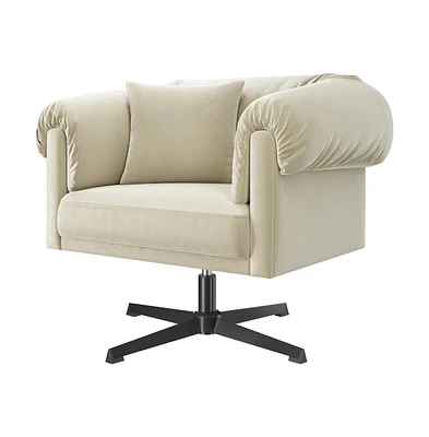 Yaheetech Modern Swivel Velvet Upholstered Armchair
