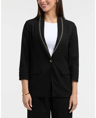 Ellen Tracy Women's Tailored Linen-Blend Blazer