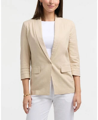 Ellen Tracy Women's Tailored Linen-Blend Blazer