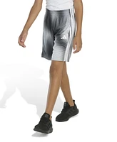 adidas Big Boys Elastic Waistband Motion Gradient Printed 3-Stripe Shorts