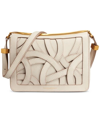 Donna Karan New York Jericho Woven Leather Floral Shoulder Bag