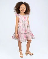 Rare Editions Toddler and Little Girls Floral Organza Party Dress