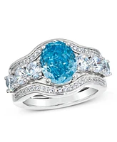 Anna Zuckerman 3 Carat Aquamarine Wedding Set