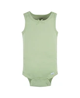 Gerber Baby Girls Sleeveless Flowers Onesies, 5-Pack