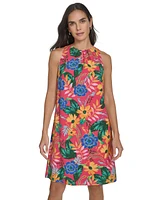 Jessica Howard Petite Floral Sleeveless Jewel-Neck Shift Dress