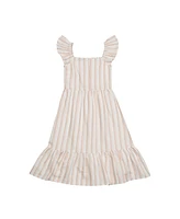 Derek Heart Big Girls Smocked Tiered Midi Dress Faux Linen