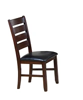 Faux Leather Slat Back Dining Chairs Set of Two for Comfortable Home Dining