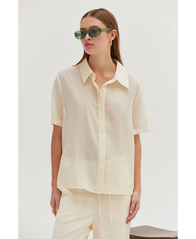 Crescent Women's Ember Sheer Button Up Shirt