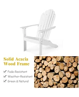 Outdoor Adirondack Chair Solid Wood Patio Garden Furniture
