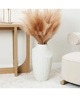 LuxenHome White MgO Modern Abstract Sculpture 20-Inch Tall Vase