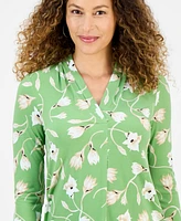 Jm Collection Petite Jackie Floral-Print Top, Exclusively at Macy's