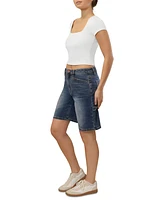 Almost Famous Juniors' High-Rise Denim Jorts