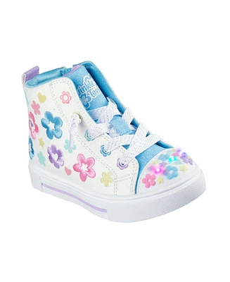 Skechers Toddler Girls Twinkle Toes: Sparks - Super Blossom High Top Light-Up Casual Sneakers from Finish Line