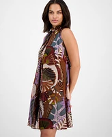 Robbie Bee Petite Printed Mock-Neck Shift Dress