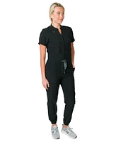 Medgear Women's Scrubs Jumpsuit with 8 Pockets