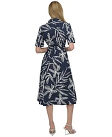 Dkny Women's Printed Cotton Shirt Dress