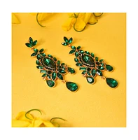 Sohi Women's Gold-Plated Stone Drop Earrings