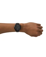 Fossil Men's Fenmore Multifunction Black Leather Watch, 44mm