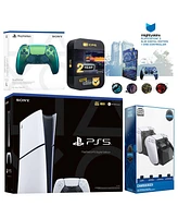 Sony Playstation 5 Slim Digital with Extra Volcanic Red Controller, Charging Dock and MightySkins Decal Voucher + 2 Year Cps Extended Warranty